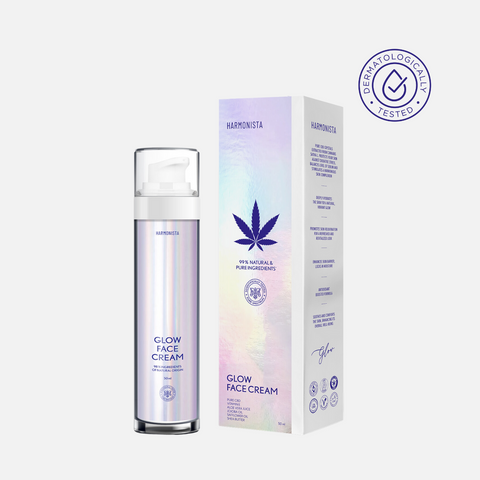 Face cream "GLOW FACE CREAM" with CBD crystals