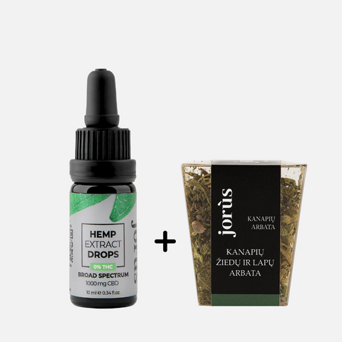 For daily use CBD 10% (1000 mg) Hemp oil broad spectrum, vegan + GIFT HEMP TEA