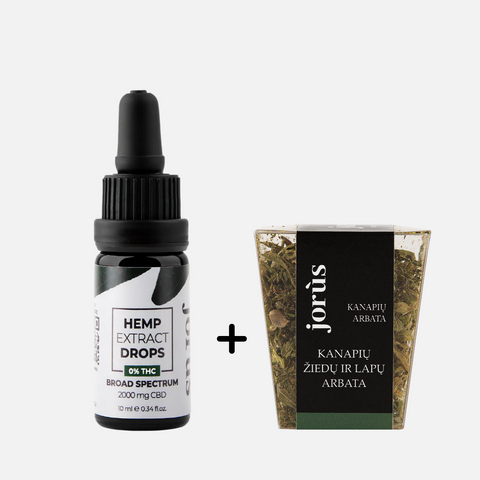 For daily use CBD 20% (2000 mg) Hemp oil broad spectrum,THC free + GIFT HEMP TEA