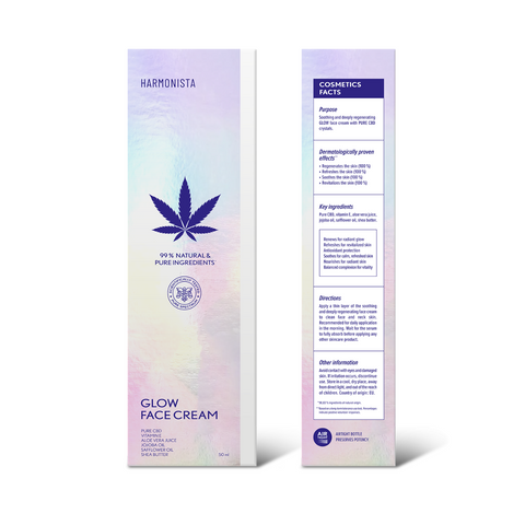 Face cream "GLOW FACE CREAM" with CBD crystals